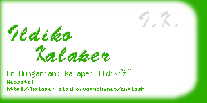 ildiko kalaper business card